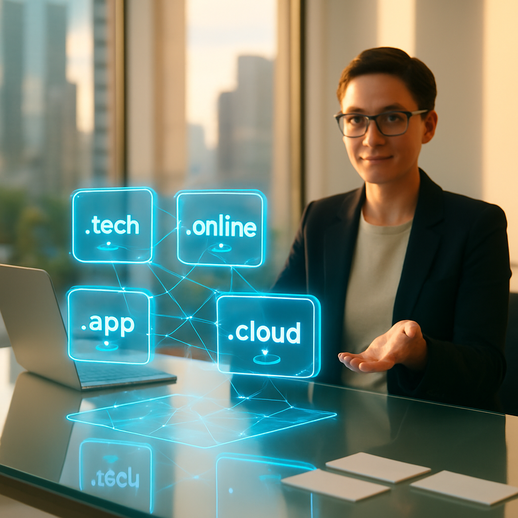 Illustration showing Nameblock's platform for managing new TLD launches